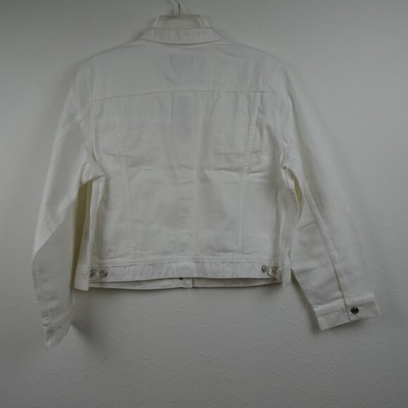 J. Crew Denim Jacket Women's Plus Size 2X White Classic Button - Picture 4 of 7